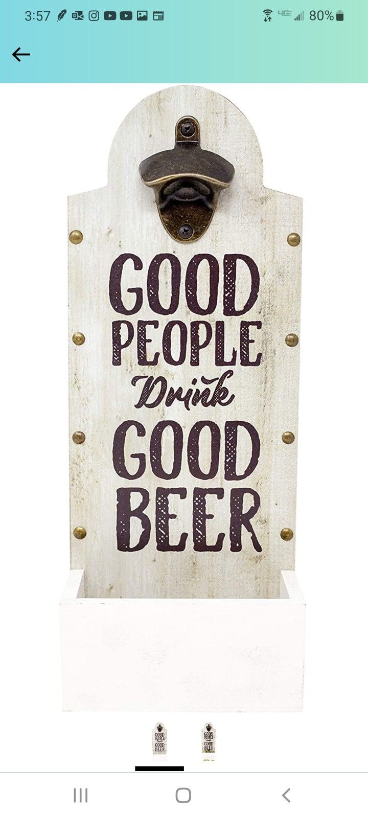 Boston Warehouse/Wall Mounted Beer OPENER with Cap Collector