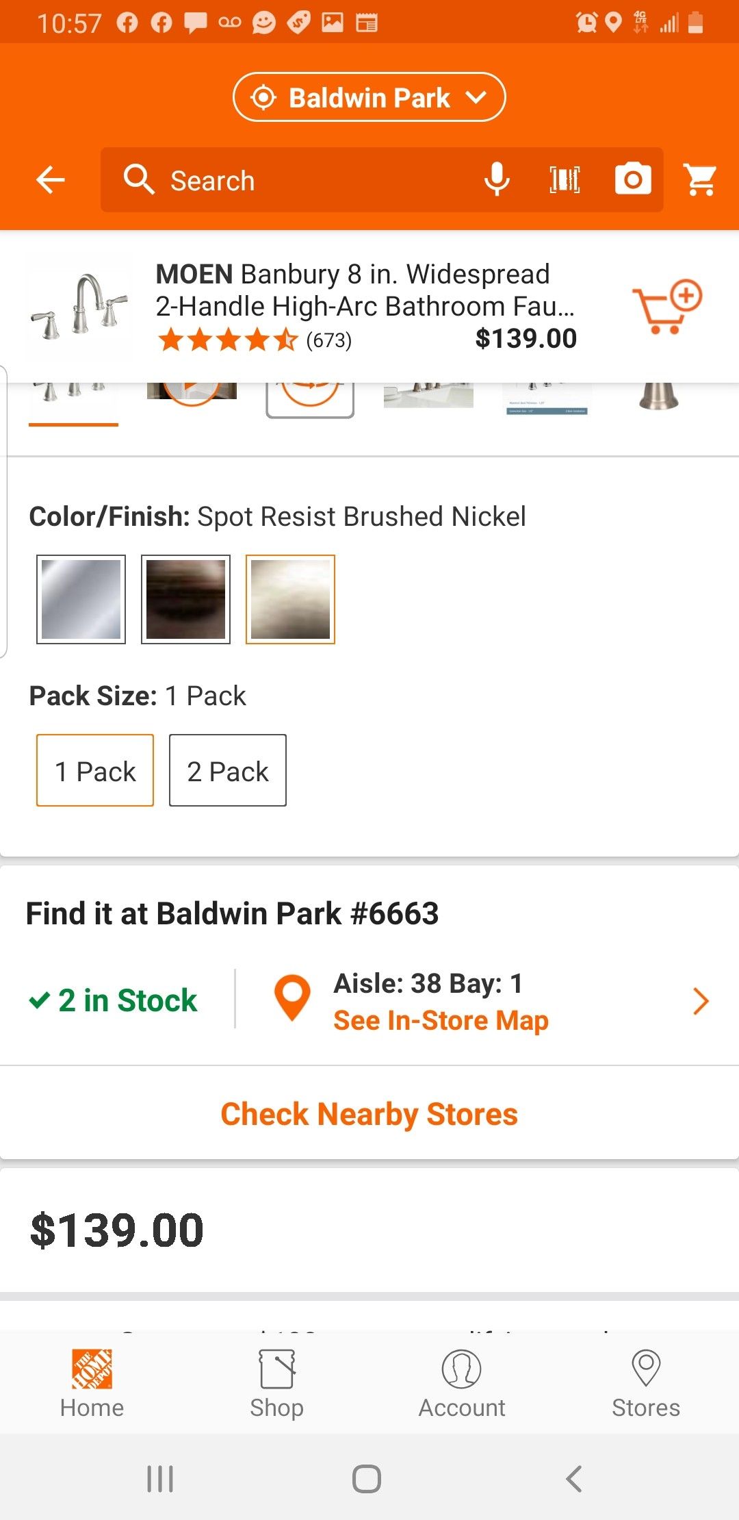 Moen widespread bathroom faucet