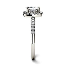 1 3/8 Ct. Mossianite Halo Ring In 14K White Gold Thumbnail