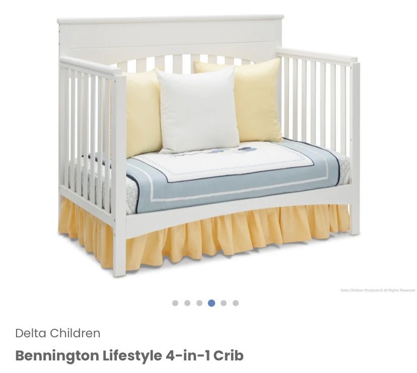 White Baby Crib &/or 4 in 1 Toddler Bed