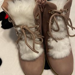 Taupe Fur Boots Thumbnail