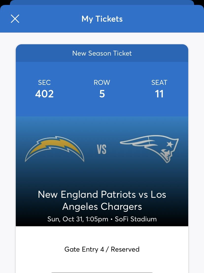 CHARGERS VS PATRIOTS