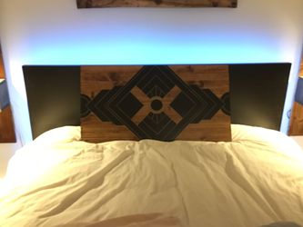 Custom solid wood Wall art Or Twin Headboard- Unique Present! Thumbnail