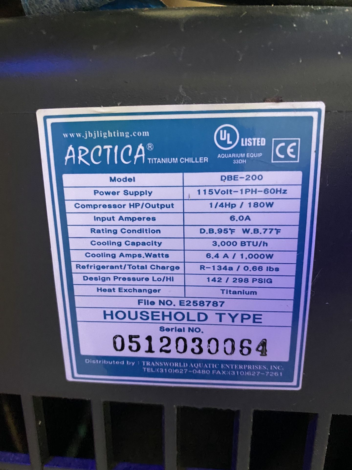 Arctica DBE-200 Aquarium Chiller