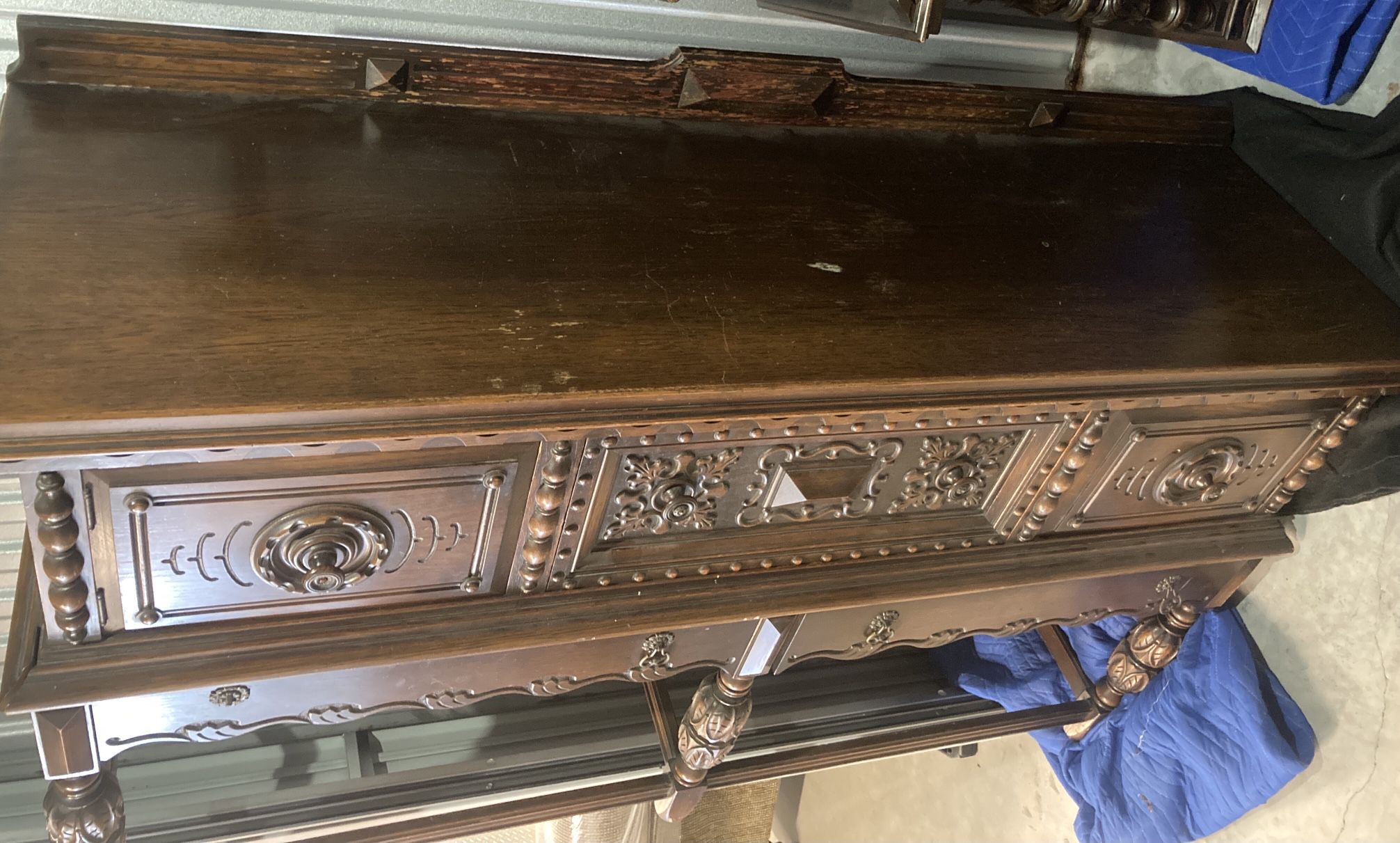 Jacobean Revival Style Buffet Sideboard - Will Deliver