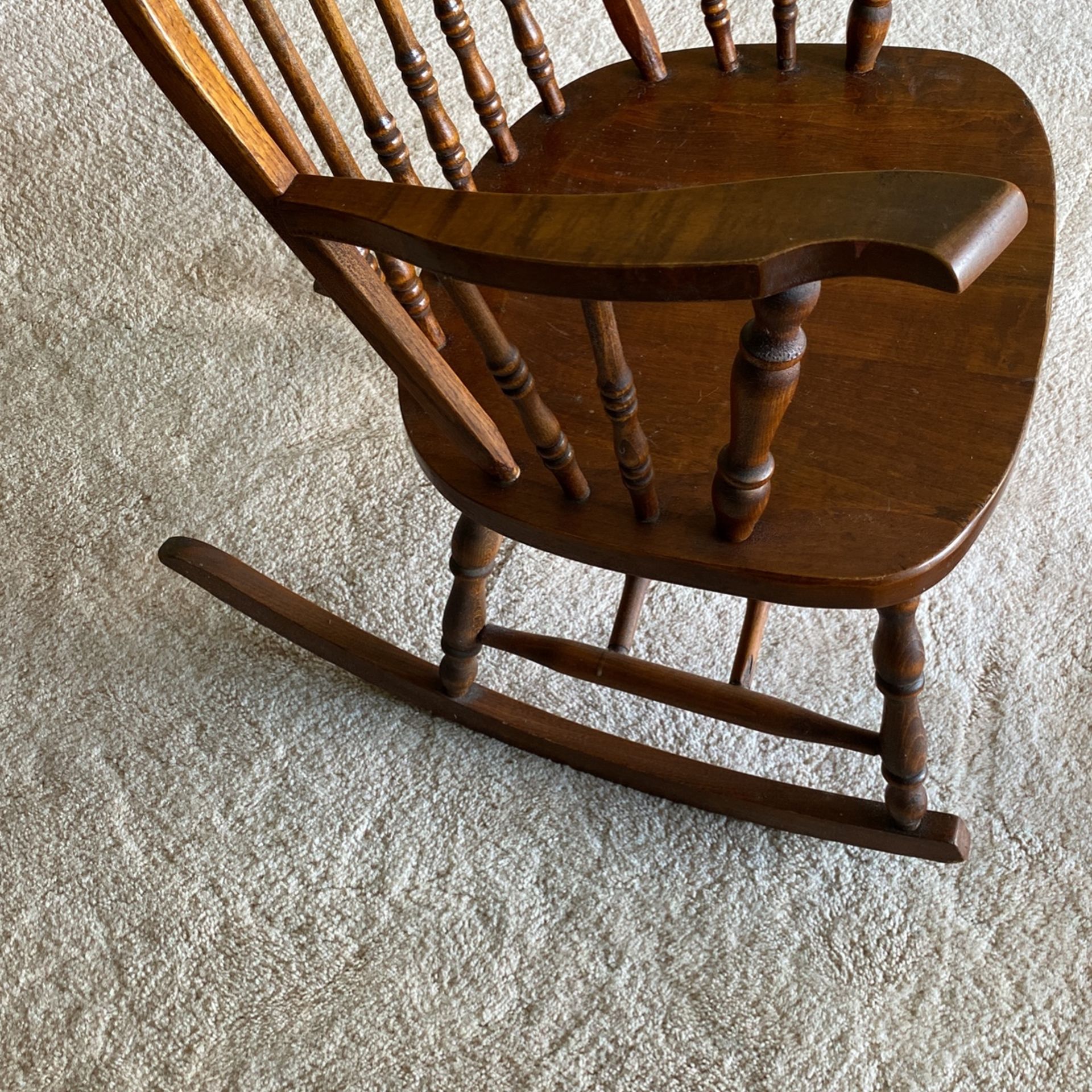 Wood Rocking Chair w/ Rounded Back