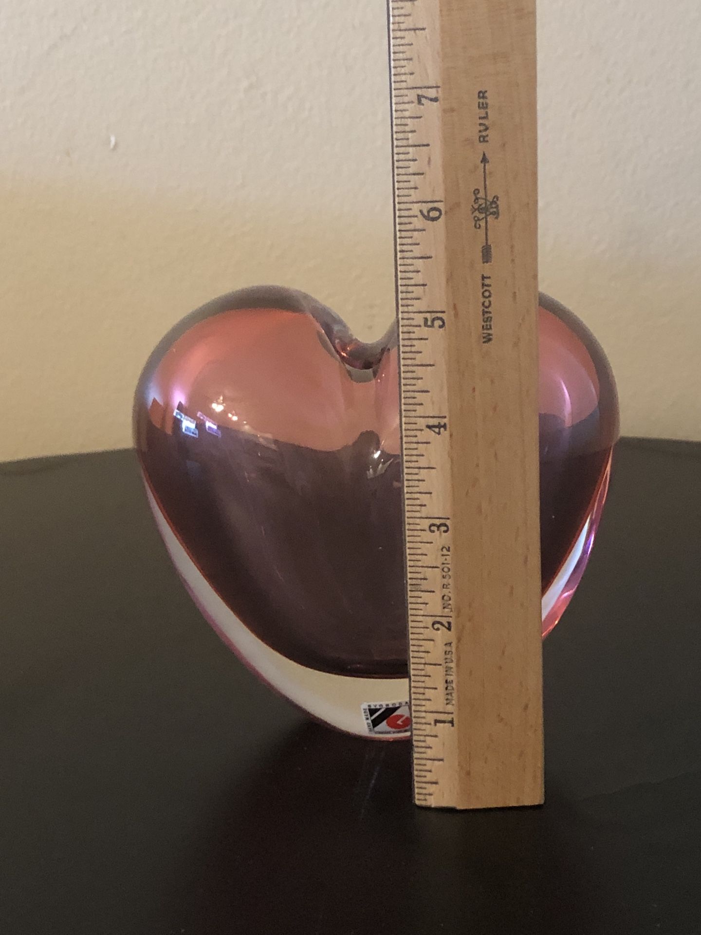 Svoboda Karlov Czech Republic Heart Shape Vase Signed