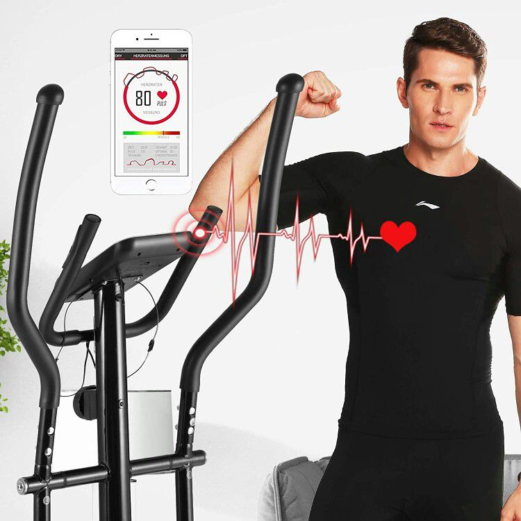 Portable Magnetic Elliptical Exercise Machine with LCD Display