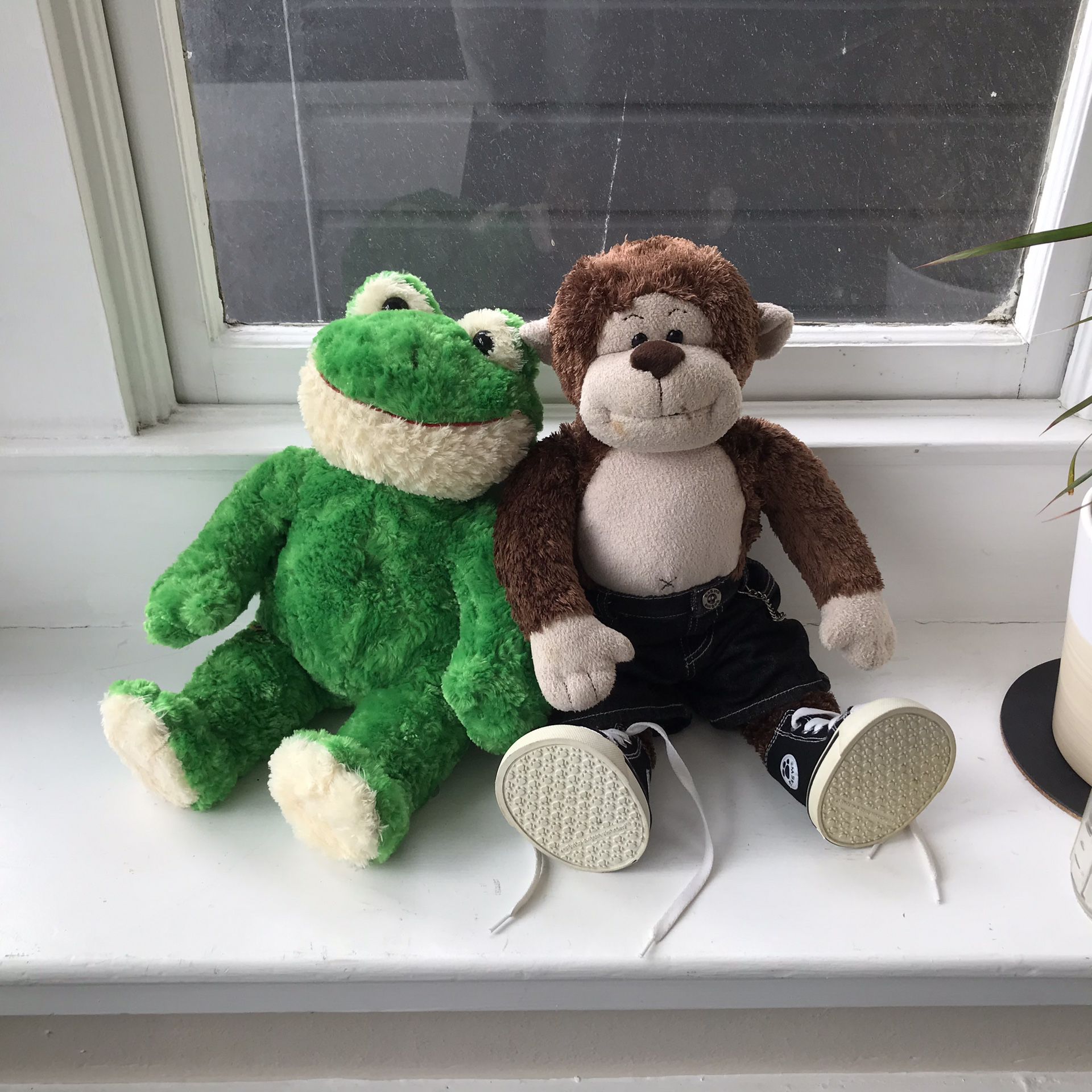 Build-A-Bear Workshop Stuffed Frog + Monkey (with Shoes + Pants)