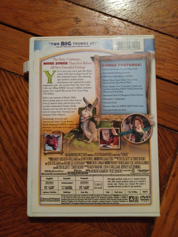 SHREK DVD LOT BUNDLE 2 DVDS LIKE NEW