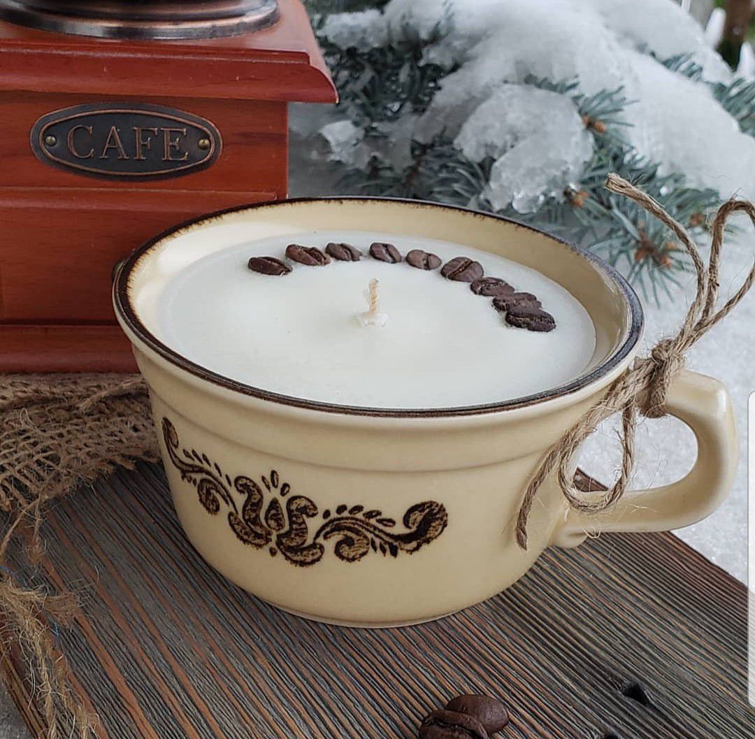 Tea cup coffee candle