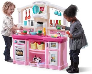 45pcs Large Plastic Play Kitchen with Realistic Lights & Sounds Thumbnail