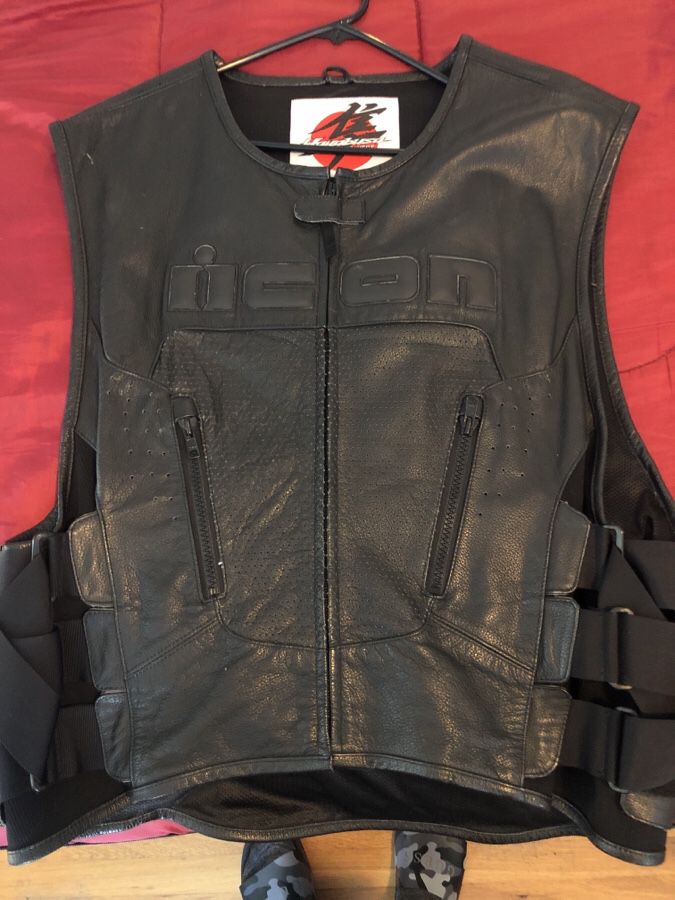 Leather motorcycle vest icon Hayabusa
