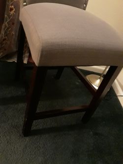 Rustic Style Upholstered Bar Stool Nailhead Trimmed - 1 Chair Thumbnail