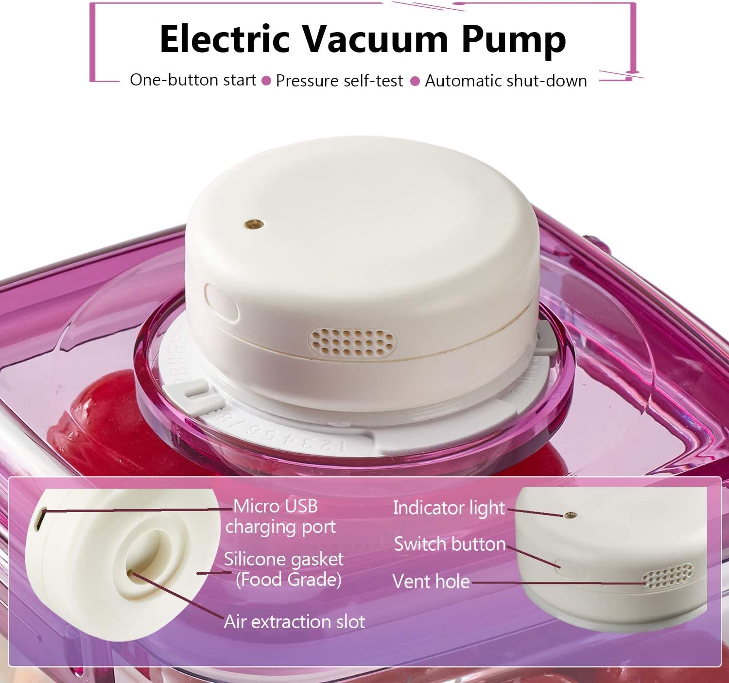 Brand New* Vacuum Food Storage Containers with Lids and Automatic Pump