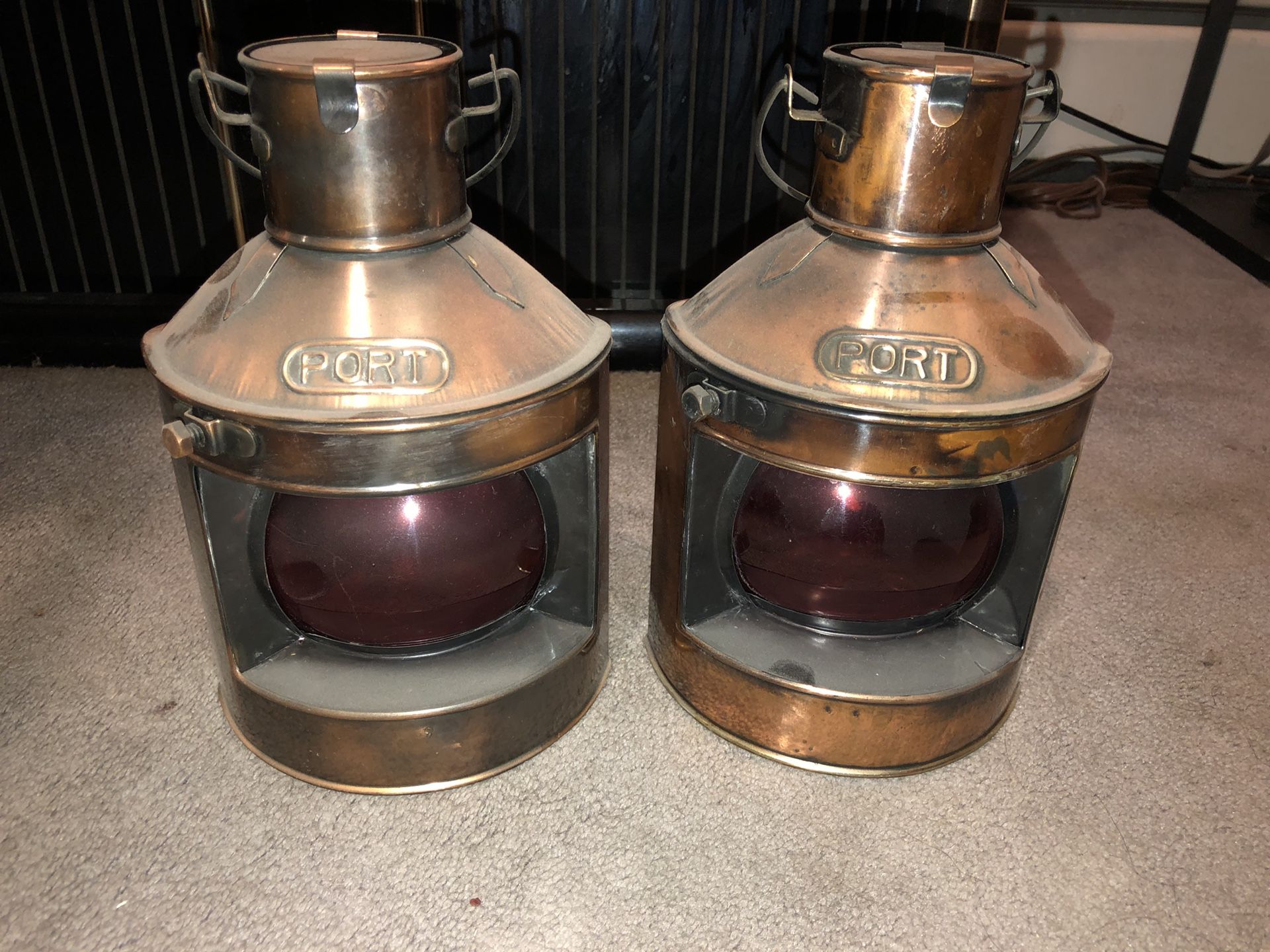 Longshore Tides Buco Copper Port and Starboard 2 Piece Lamp Set Set of 2 