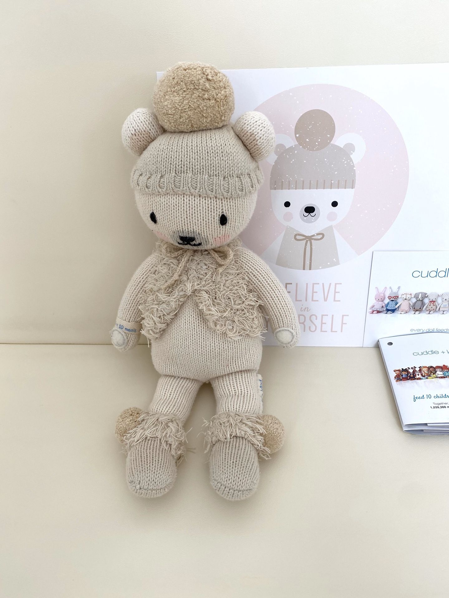 Cuddle + Kind Stella The Polar Bear 13” Kids Toddler Handcrafted Stuffed Animal Doll