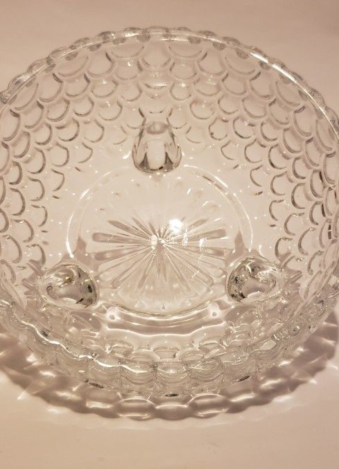 Crystal Glass Fish Scale Bowl 3.75"