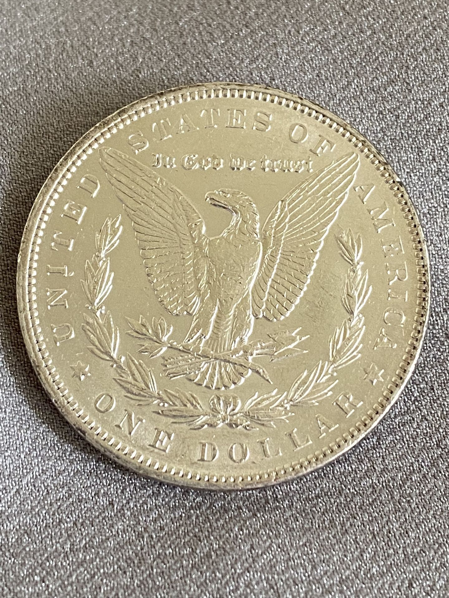 1892 p Morgan Silver Dollar. CLEANED. Better Date Higher Grade. 