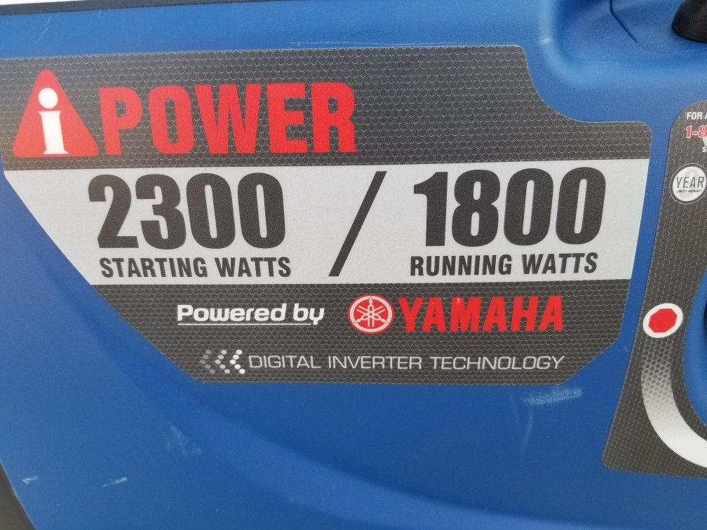 GENERATOR INVERTER YAMAHA POWERED SC2300I SILENT 2 wheels and telescoping stainless steel handle TESTED STARTS FIRST PULL