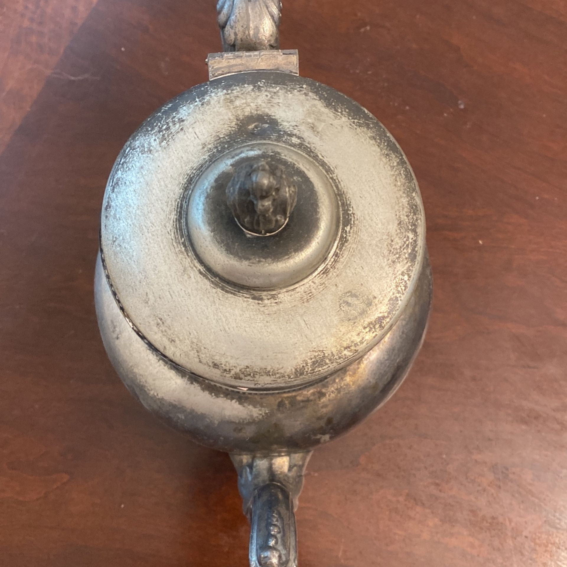 Antique Real Silver Tea Pot With Plate Holder