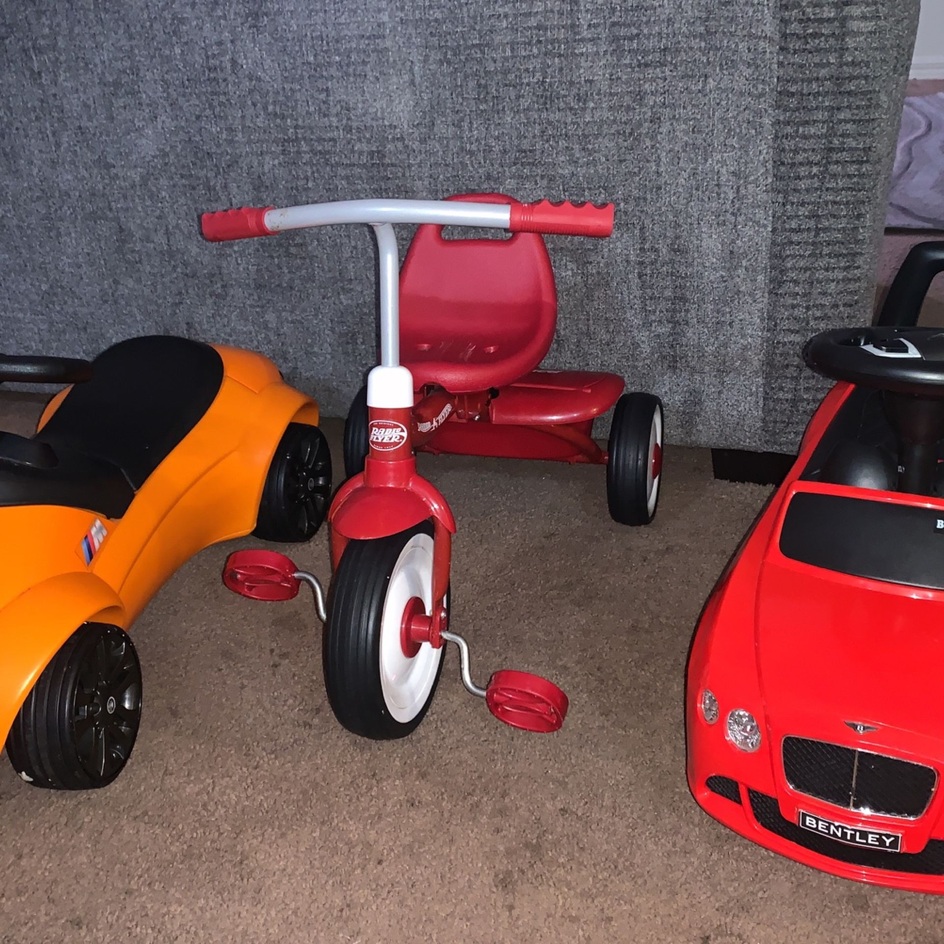 BMW Toddler Car, Bicycle And Litte Red Car
