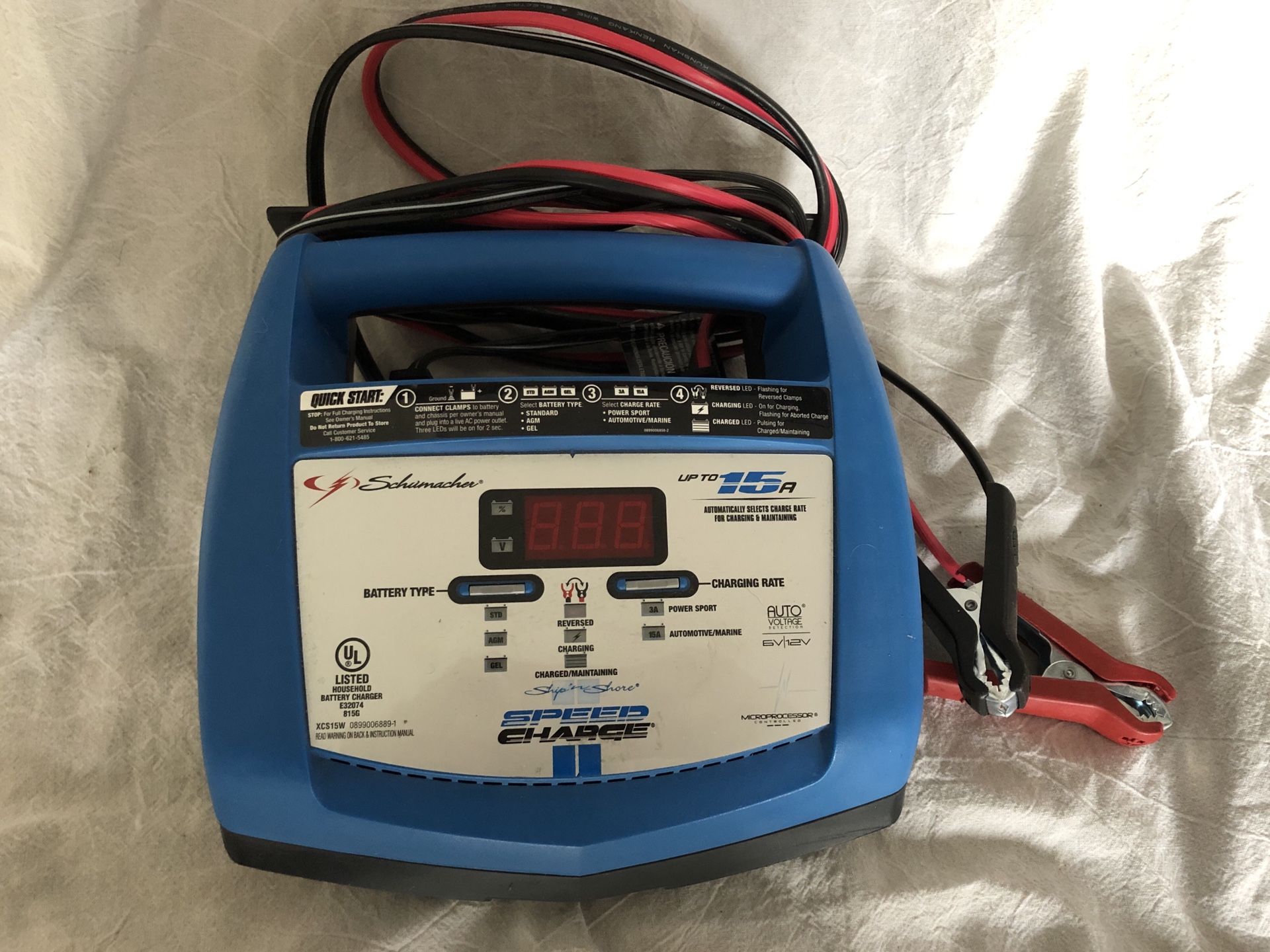 Schumacher xCS15 Speed Charge 15 Amp Ship n Shore Battery Charger for