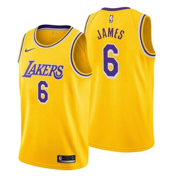 ✅✅Lakers LeBron James Gold Jersey 6