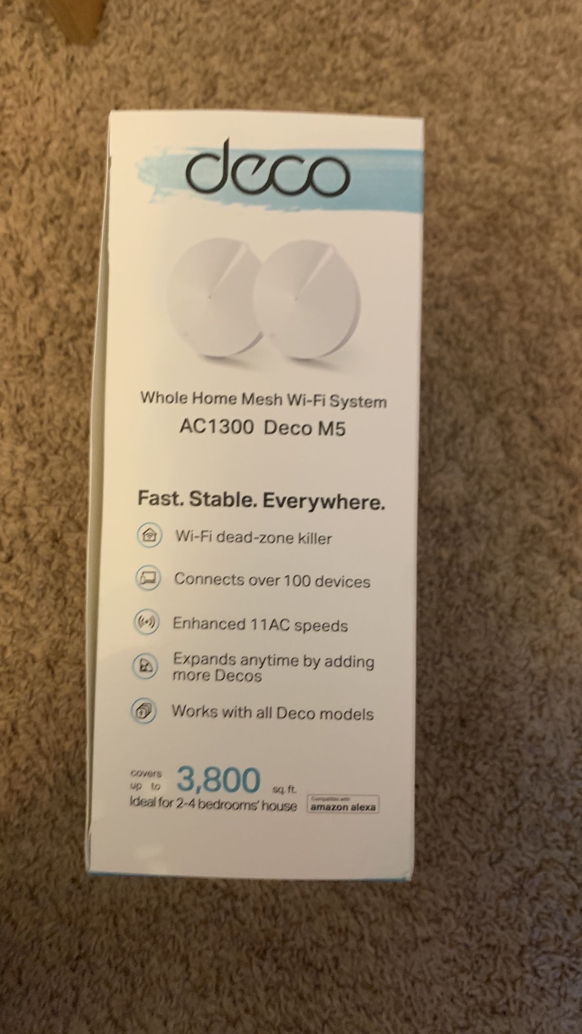 TP-Link Deco Mesh WiFi Router (Deco M5) Dual Band Gigabit Wireless Router, Quad-core CPU, MU-MIMO, HomeCare, Parental Control, Up to 3800 sq. ft. Cove