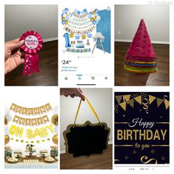 Left Over Decoration Stuff/ Babyshower Garlands/ Birthday Banner/ 1st Boy Birthday Decor Thumbnail