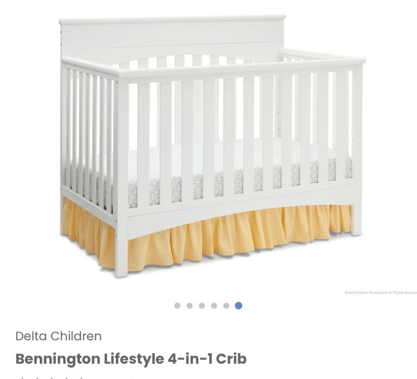 White Baby Crib &/or 4 in 1 Toddler Bed