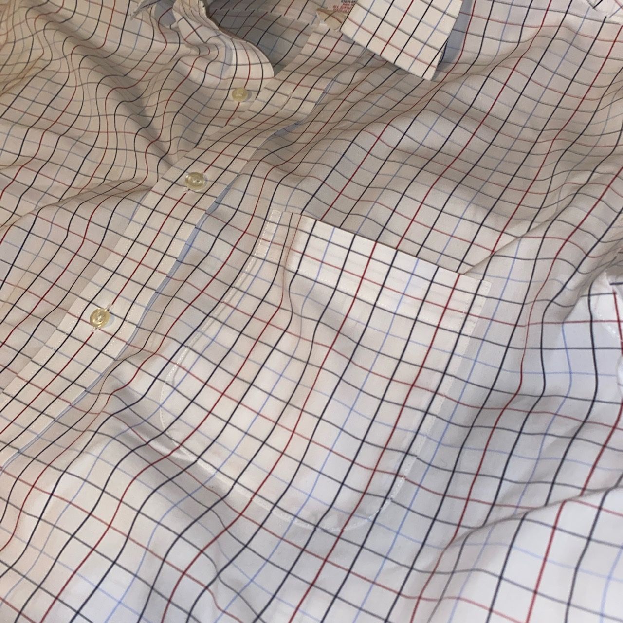 Brooks Brothers White Plaid Dress Shirt