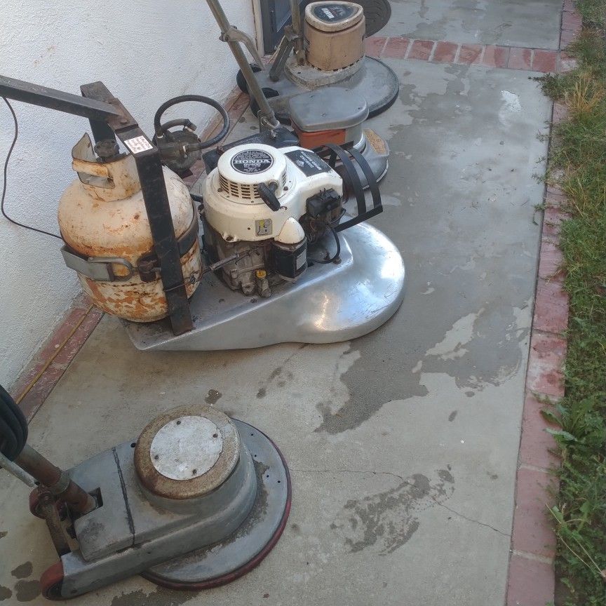 Diamond Propane Speed Buffer And Two Floor Scrubbers For Commercial Floor Waxing