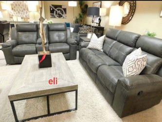 Jesolo Coffee And Dark Gray Reclining living Room Set. Sofa And Loveseat.. Delivery available Thumbnail