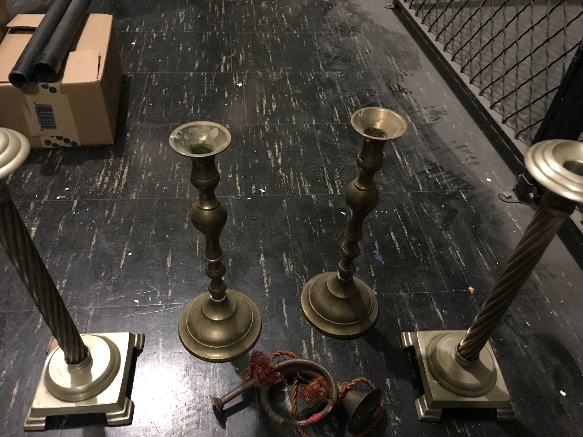 Large brass and copper candle stick holders made in India