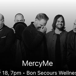 MercyMe  Tickets - Nov 18 - Greenville, SC - 6 Rows from Stage! Thumbnail