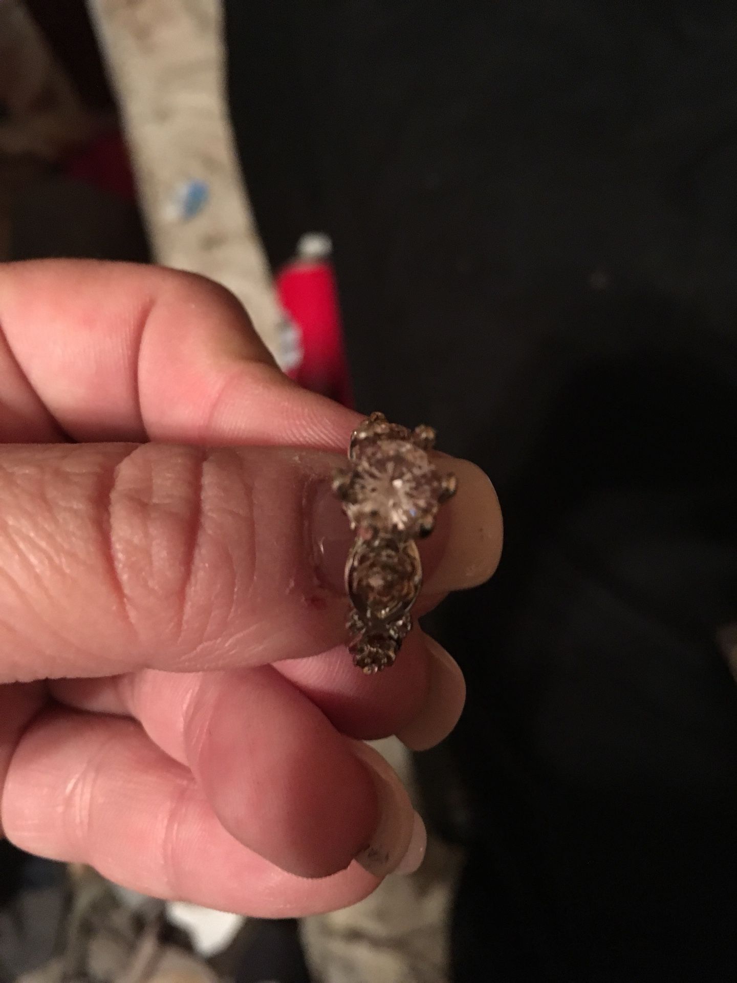 White sapphire wedding/engagement ring set