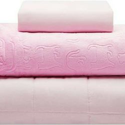 Thirdream Small Weighted Blanket for Kids 7lbs, 3 Pieces,41” x 60”, ,with 2 Removable Washable Covers, Soft Minky Cover and Ice Silk Cover, Pink, Twin Thumbnail