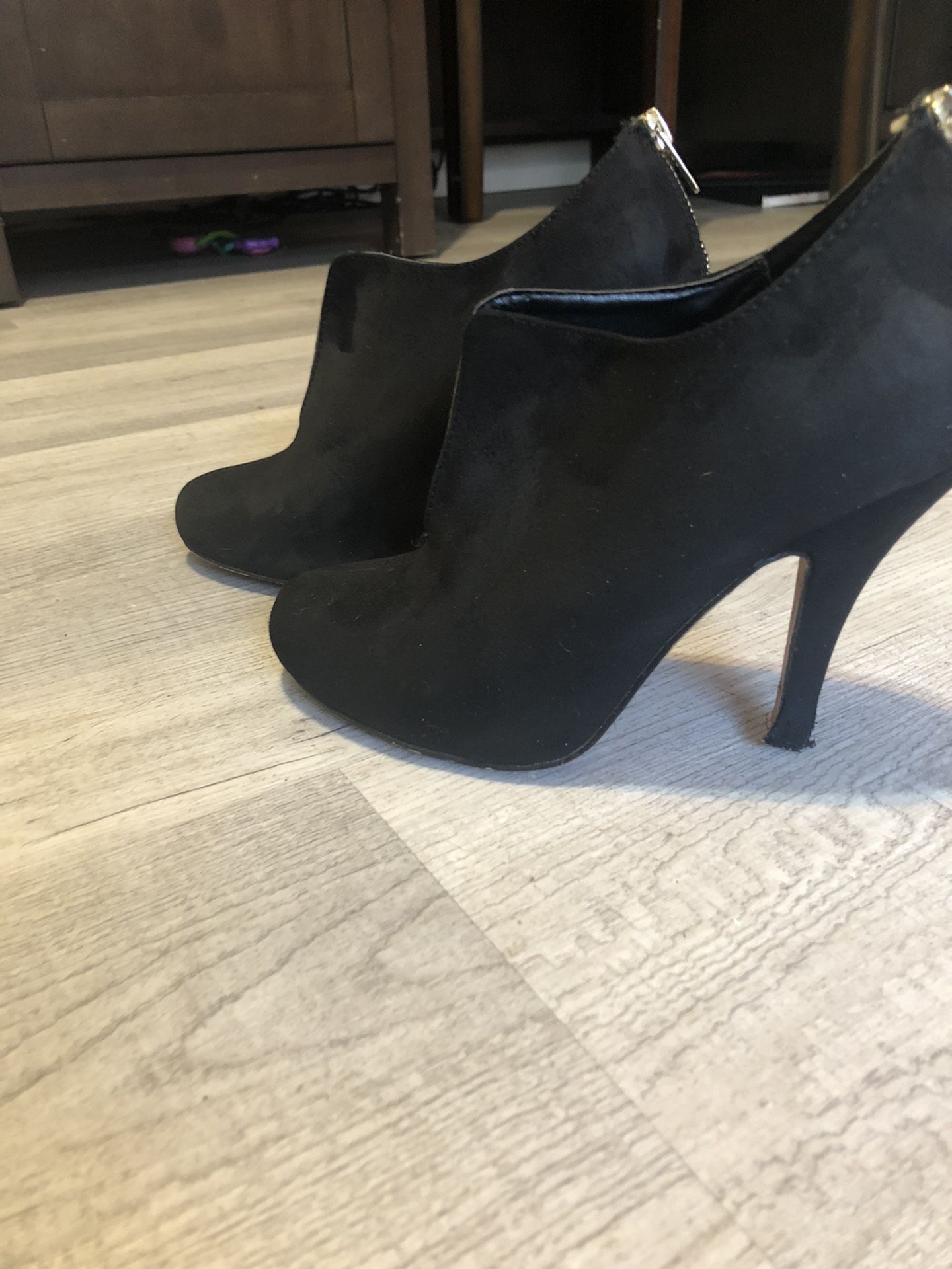 Women’s Black Booties High Heels Size 7