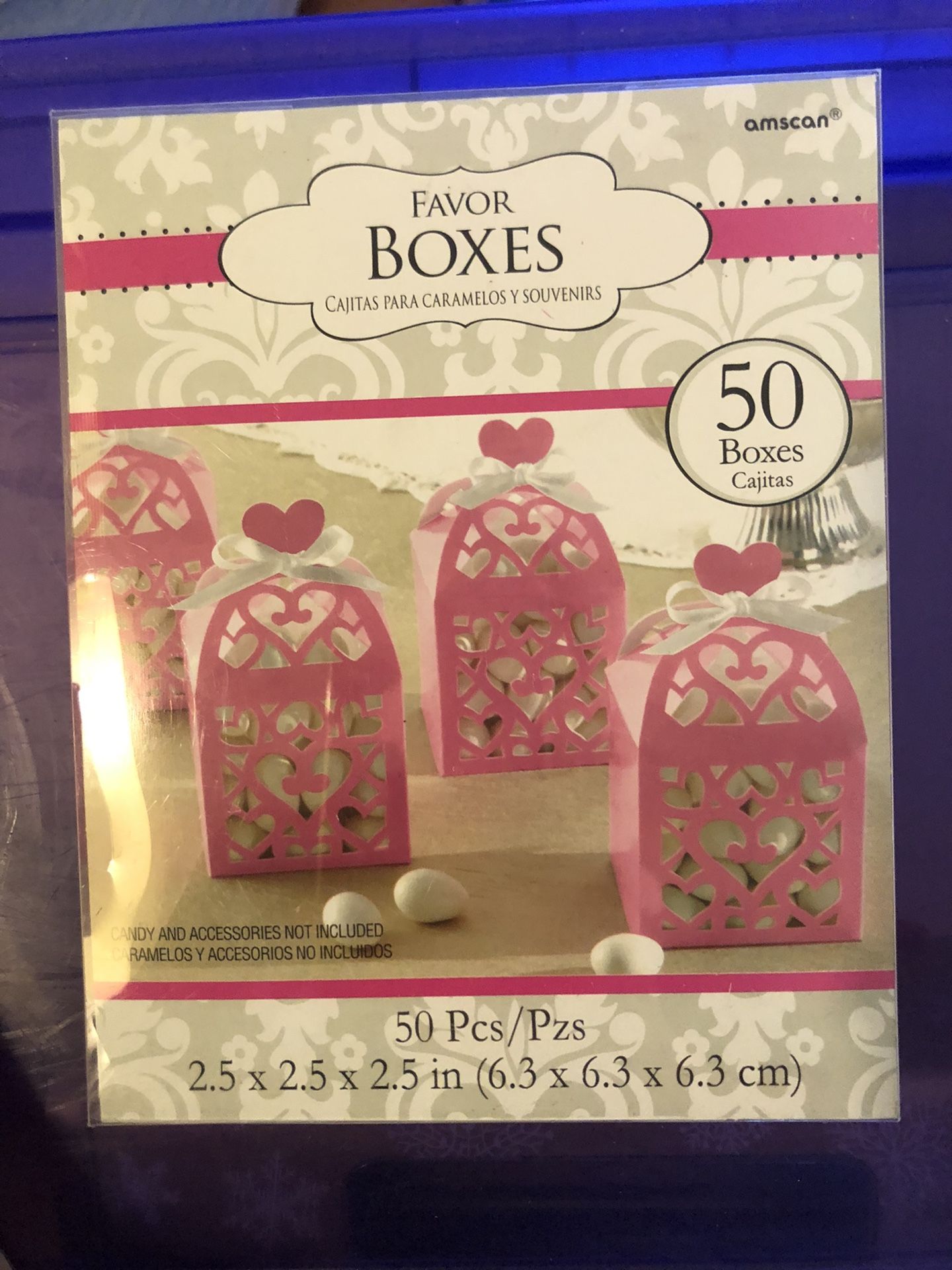 Pink Wedding Baby Shower Lantern Favor Boxes