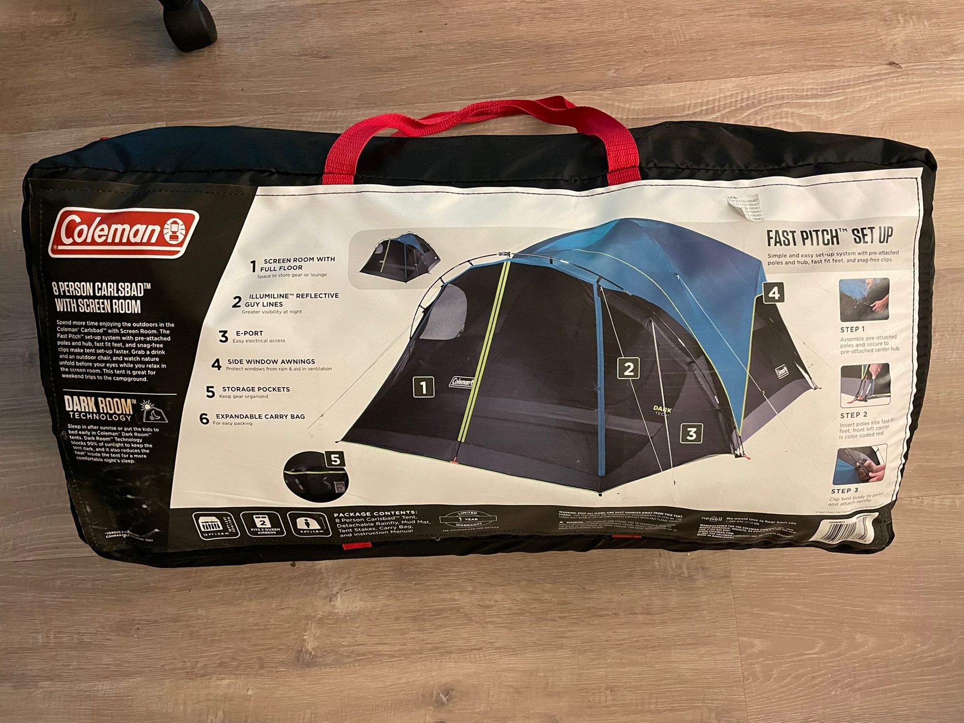 Coleman 6-Person Carlsbad Dark Room Dome Camping Tent with Screen Room