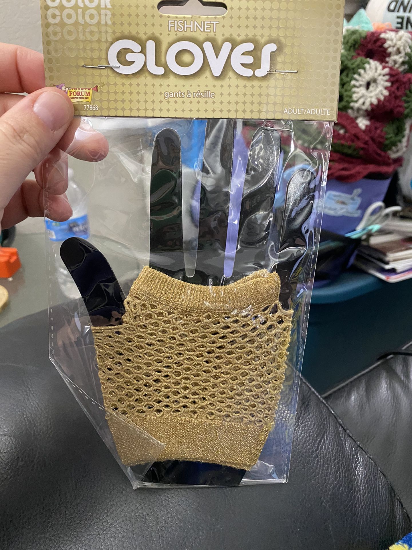 New Gold Fishnet Gloves Adult Costume Accessory!