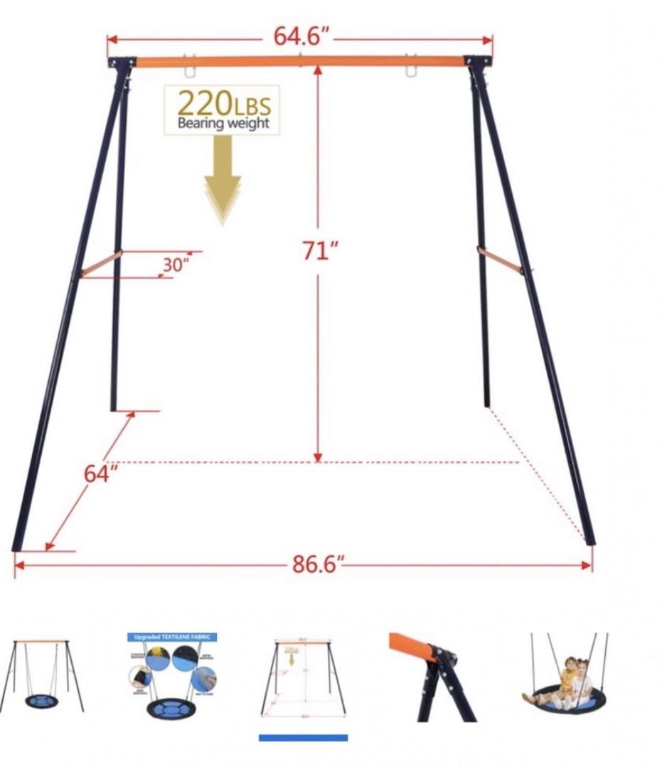 ZenSports Kids Heavy Duty Swing Set Blair Saucer Swing
