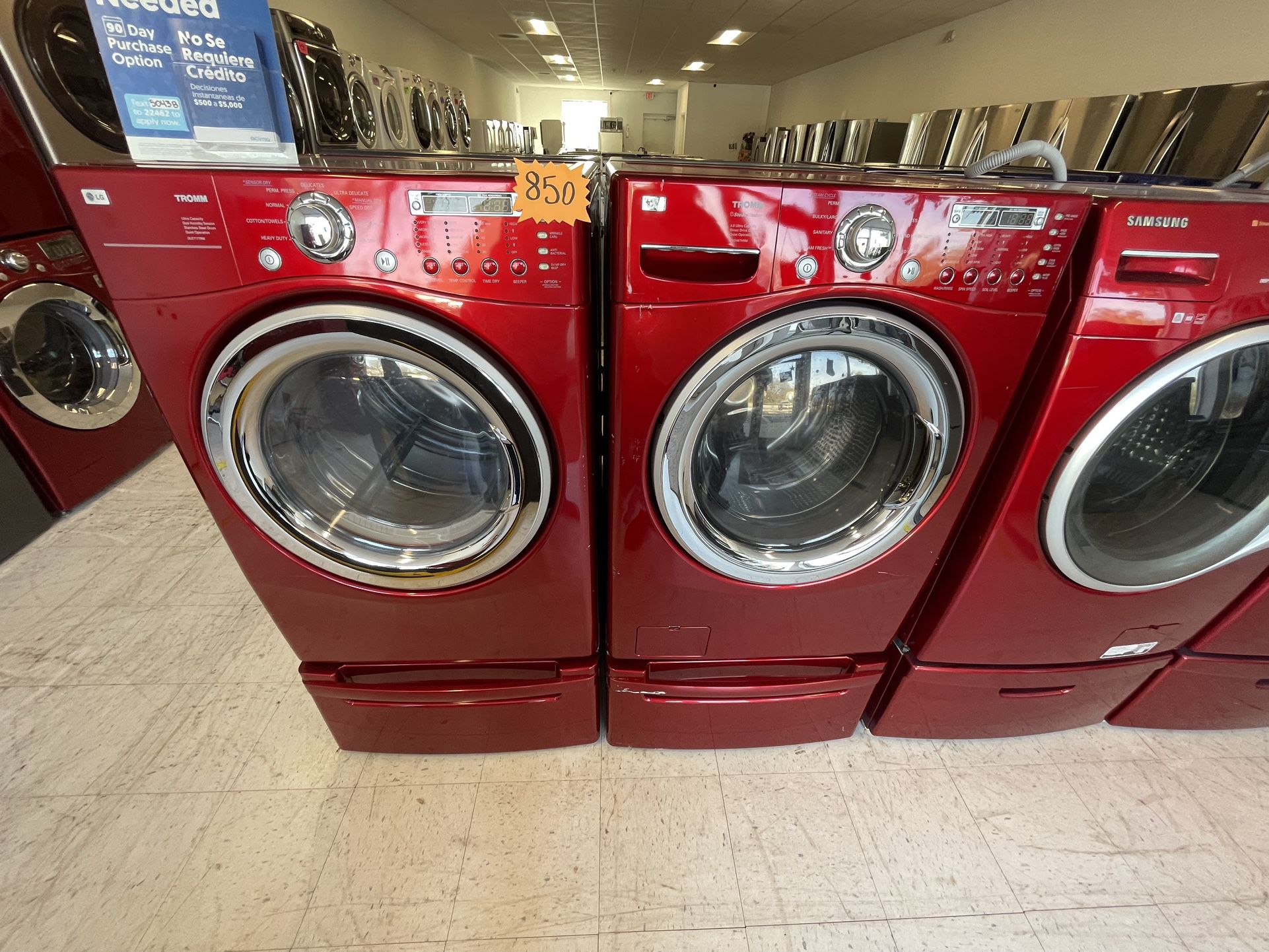 LG Front Load Washer And Electric Dryer Set With Pedestal Used Good Condition With 90days Warranty 