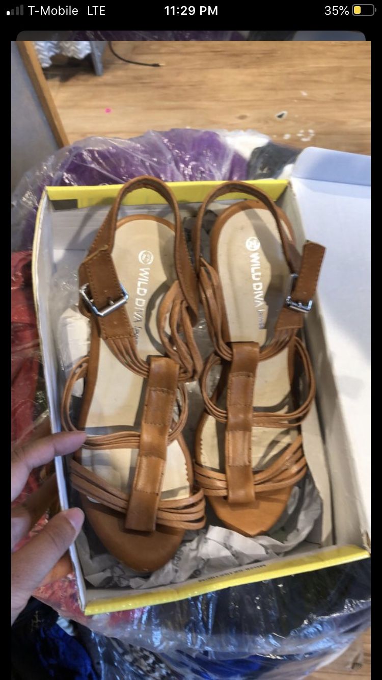 Tan Wedges/ Heels Size 7 1/2