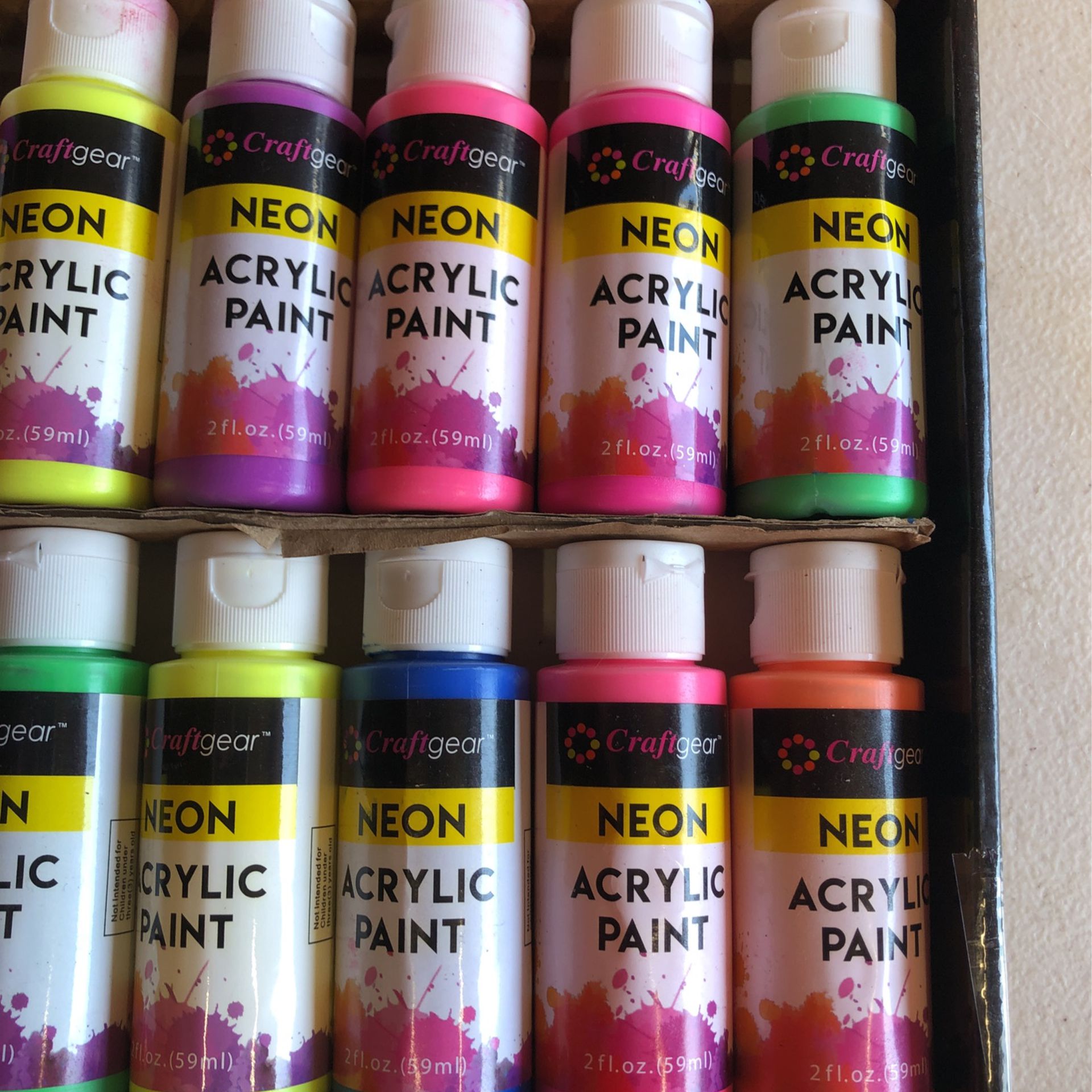 Acrylic Neon Paints 24 Bottles