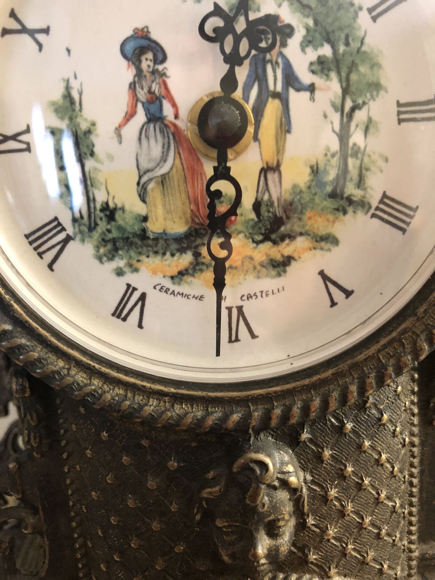 Antique Mantle Clock w/ Candelabra