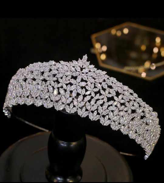 Luxury Bridal Crown CZ Headdress Crystal Headband Wedding Headdress