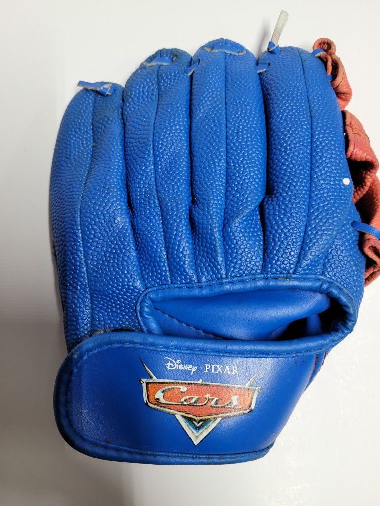 Disney Lightning Mc Queen Form Cars Kids Sports Baseball Glove Red And Blue