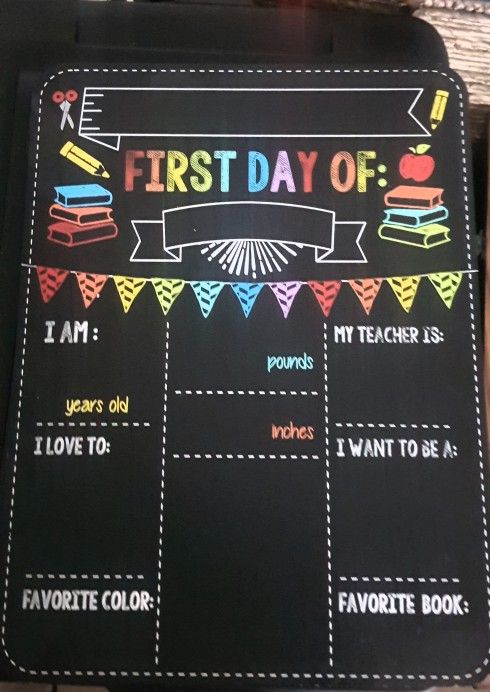 Sign for First Day of School